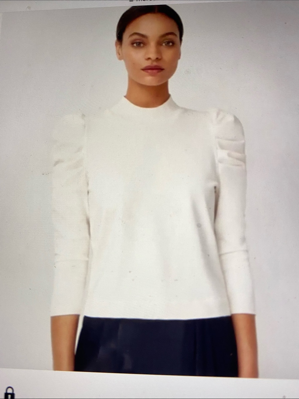 Cuyana puff sleeve French terry mock turtleneck top 🦋Great Price!